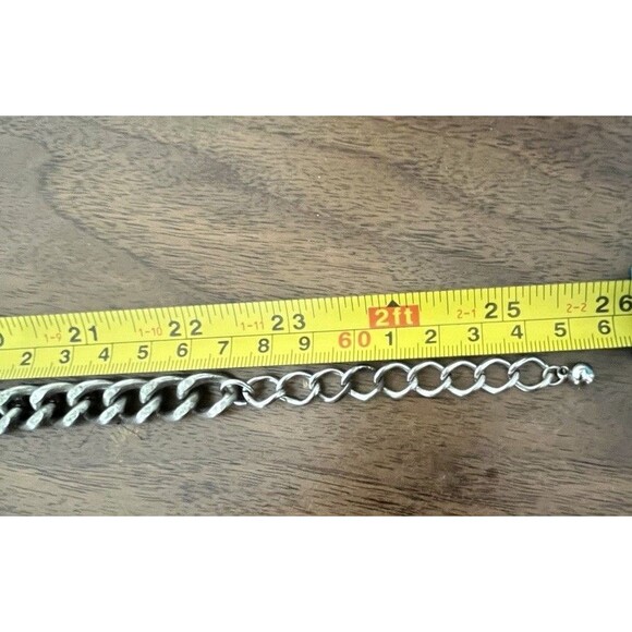 Heavy Tribal Ethnic Statement Gypsy Boho European Choker Necklace Silver Tone - Picture 9 of 9